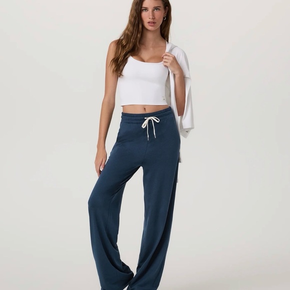 Vuori Halo Essential Wide Leg Pant Small Short Blue Coastal Heather - Picture 3 of 8